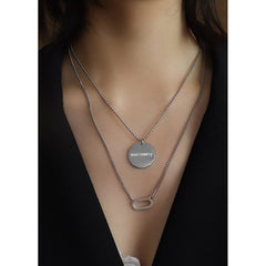 Layered Coin & Oval-Link Necklace