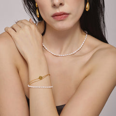 Freshwater Pearl Layered Charm Bracelet