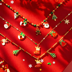 Christmas Bead Charm Necklace