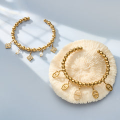 Cubic Zirconia Charm Bead Bangle Designs