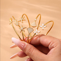 18K Gold-Plated Playful Cubic Zirconia Cuff Designs