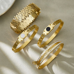 Colored Cubic Zirconia and Enamel Bangle Designs