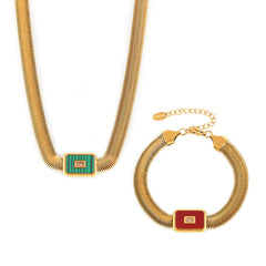 Geometric Inlay Necklace or Bracelet