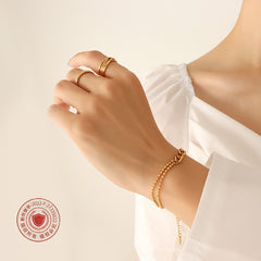 Mixed Chain and Bead Bracelet