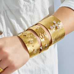 Wide Cubic Zirconia Open Cuff Designs