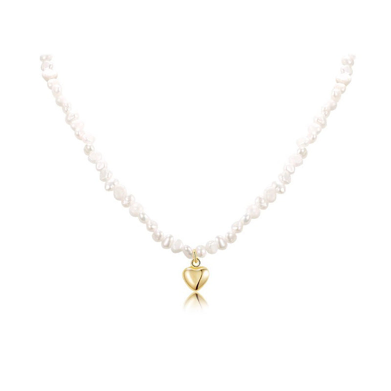 Camille Organic Pearl Heart Necklace