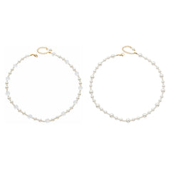 Shell Pearl-Look & Clear Bead Necklace