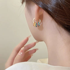 Daphne Vintage-Inspired Enamel Huggie Earrings