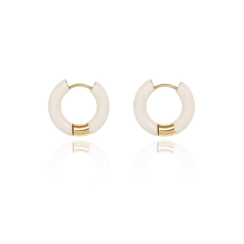 Nadine Vintage-Inspired Enamel Stud Earrings No. 076859