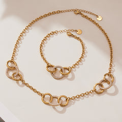 18K Gold-Plated Circle-Link Necklace or Bracelet