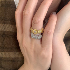 Nadine Vintage-Inspired Pavé Adjustable Ring