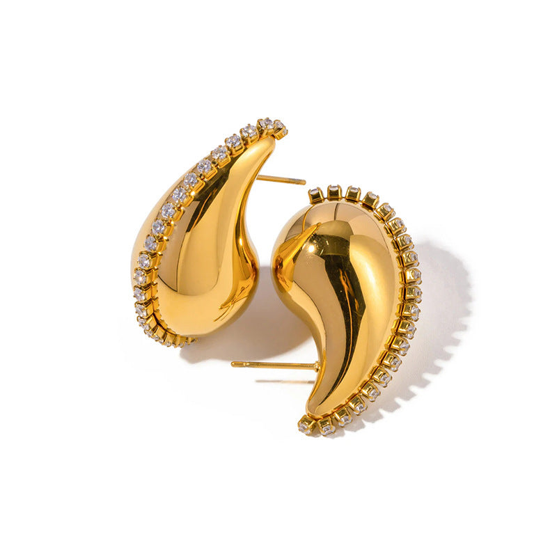 Nadine Vintage-Inspired Pavé Teardrop Stud Earrings