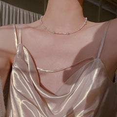 Camille Pearl Stardust Choker Necklace
