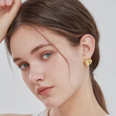 Nadine Organic Heart Stud Earrings