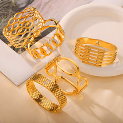 Gold-Tone Geometric Cuff Bracelet