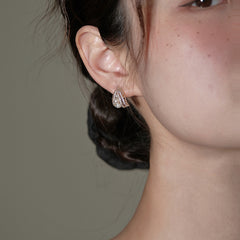 Nadine Vintage-Inspired Pearl Pavé Stud Earrings