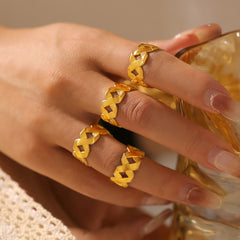 18K Gold-Plated Woven Open Ring