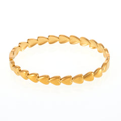 18K Gold-Plated Heart Link Bangle Bracelet