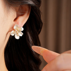 Nicolette Vintage-Inspired Pearl Floral Stud Earrings