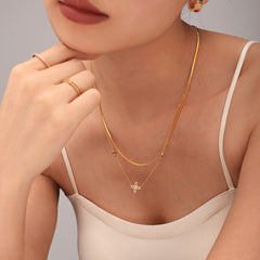 Clover Cubic Zirconia Necklace, Bracelet or Separate Chain