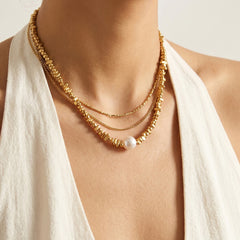 18K Gold-Plated Pearl Accent Necklace