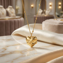 18K Gold-Plated Embrace Heart Pendant Necklace