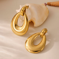 Sculptural Circle or Teardrop Drop Earrings