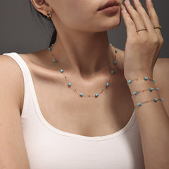 Turquoise Accent Necklace, Bracelet or Separate Chain