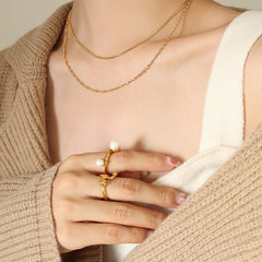 Gold-Tone Double-Layer Snake Chain Necklace