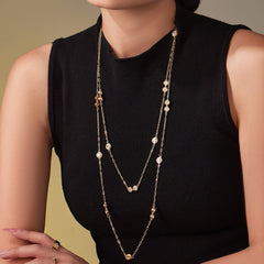 Layered Cubic Zirconia Long Necklace