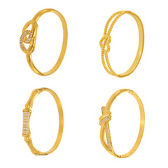 18K Gold-Plated Geometric Stone-Accent Clasp Bracelets
