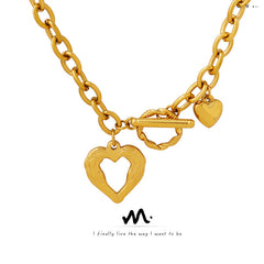 Open Heart Toggle Chain Necklace