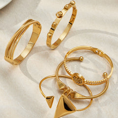 18K Gold-Plated Sculptural Open Cuff Bracelet