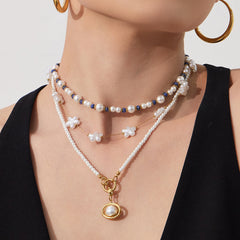 Pearl-Look Bead Charm Necklace or Bracelet