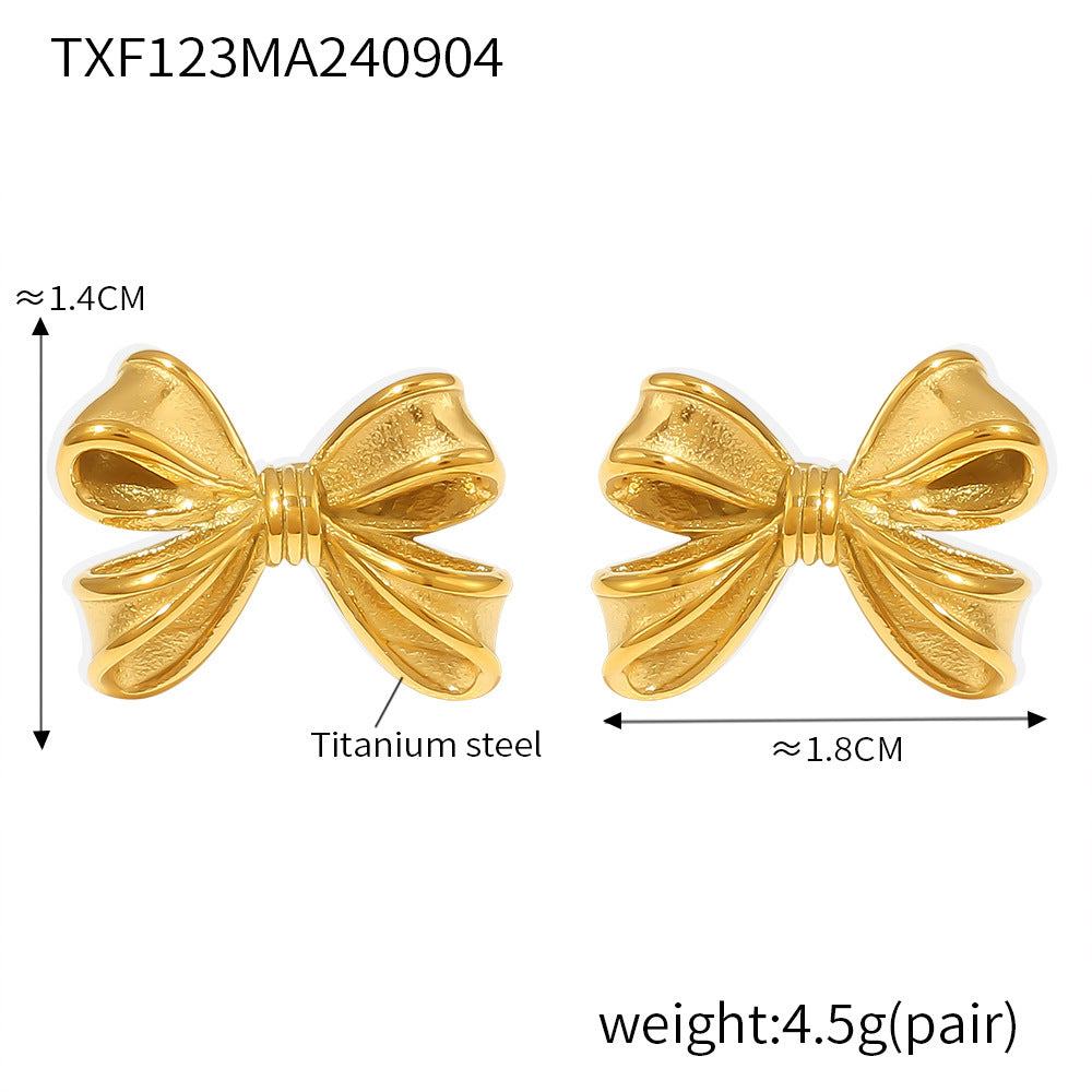 Bow Earrings or Pearl-Look Necklace