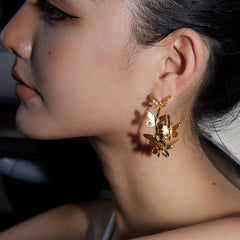 Daphne Vintage-Inspired Butterfly Hoop Earrings
