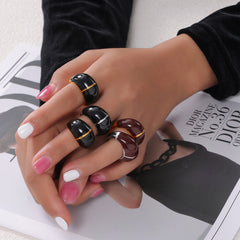 Color Enamel Rounded Statement Ring