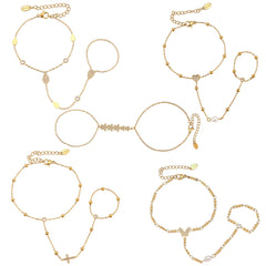 18K Gold-Plated Cubic Zirconia Hand Chains