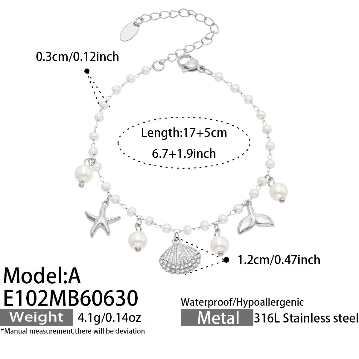 Ocean Charm Bracelet with Stone Accents