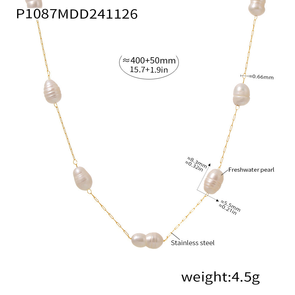Freshwater Pearl Station Necklace