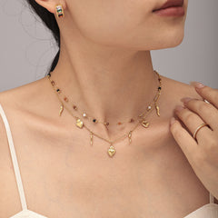 18K Gold-Plated Mixed Charm Necklace or Bracelet