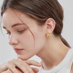 Nadine Organic Heart Stud Earrings