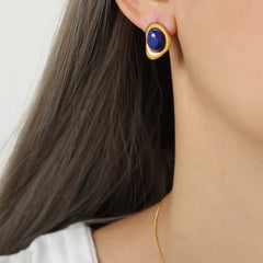 Natural Stone Irregular Pendant Necklace & Earrings