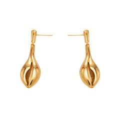 18K Gold-Plated Openwork Shell Drop Earrings