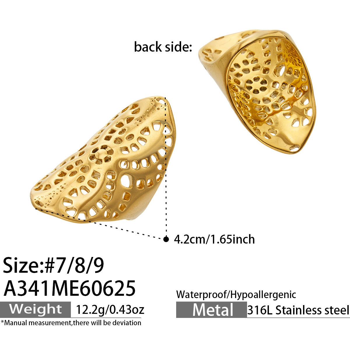 Openwork Leaf Statement Ring - Surface Pitting Disclosure