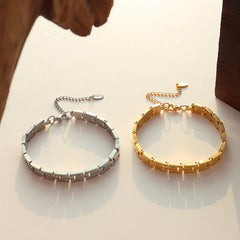 Gold-Tone Rectangular Link Bracelet