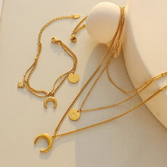 Celestial Layered Necklace & Bracelet