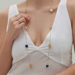 18K Gold-Plated Faceted Glass Necklace or Earrings