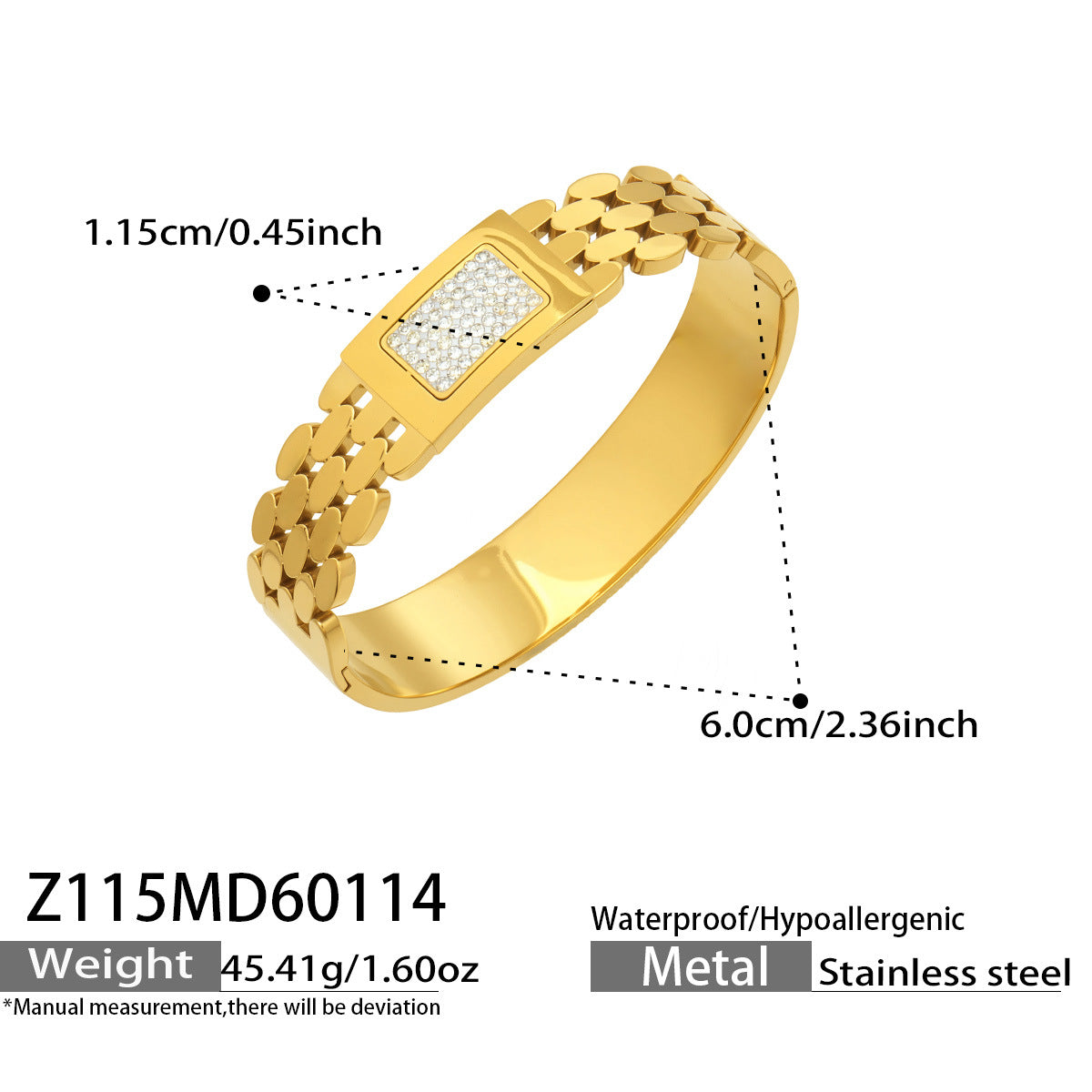 18K Gold-Plated Sparkling Clasp Bangle Designs