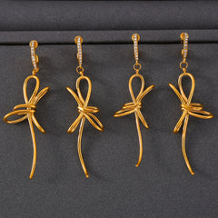 Knotted Line Drop Earrings